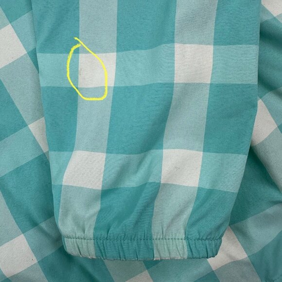 Patagonia Women's Nile Blue Plaid Sun‎ Windbreaker UPF 40 Jacket L/C43 - Picture 15 of 16